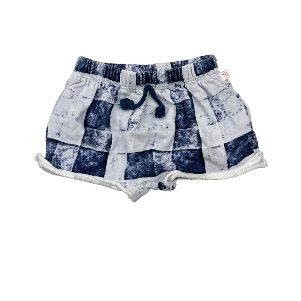 Posh Peanut Blue Patchwork Shorts